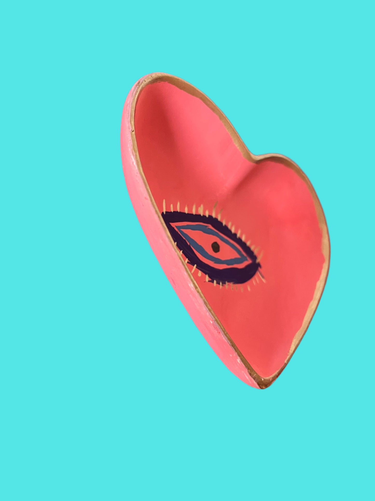 Pink Mystic Eye Heart Shaped Trinket Dish