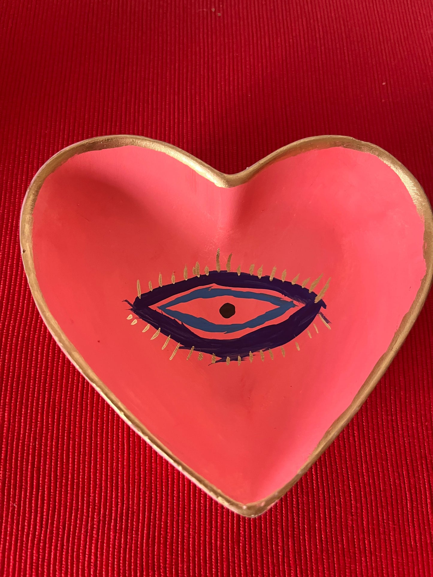 Pink Mystic Eye Heart Shaped Trinket Dish