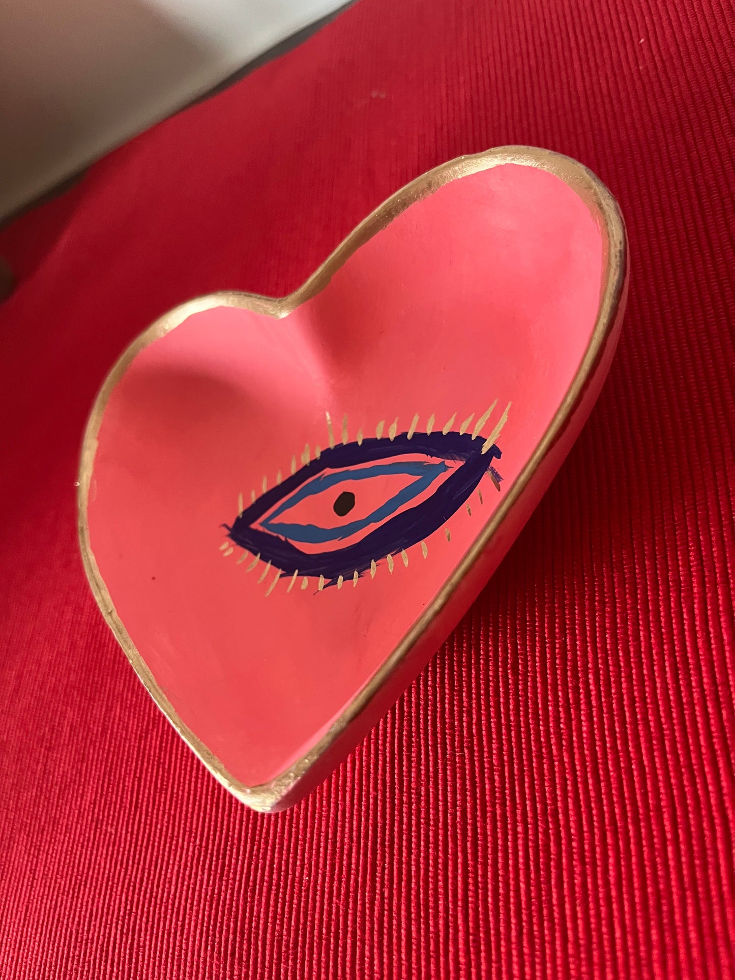 Pink Mystic Eye Heart Shaped Trinket Dish