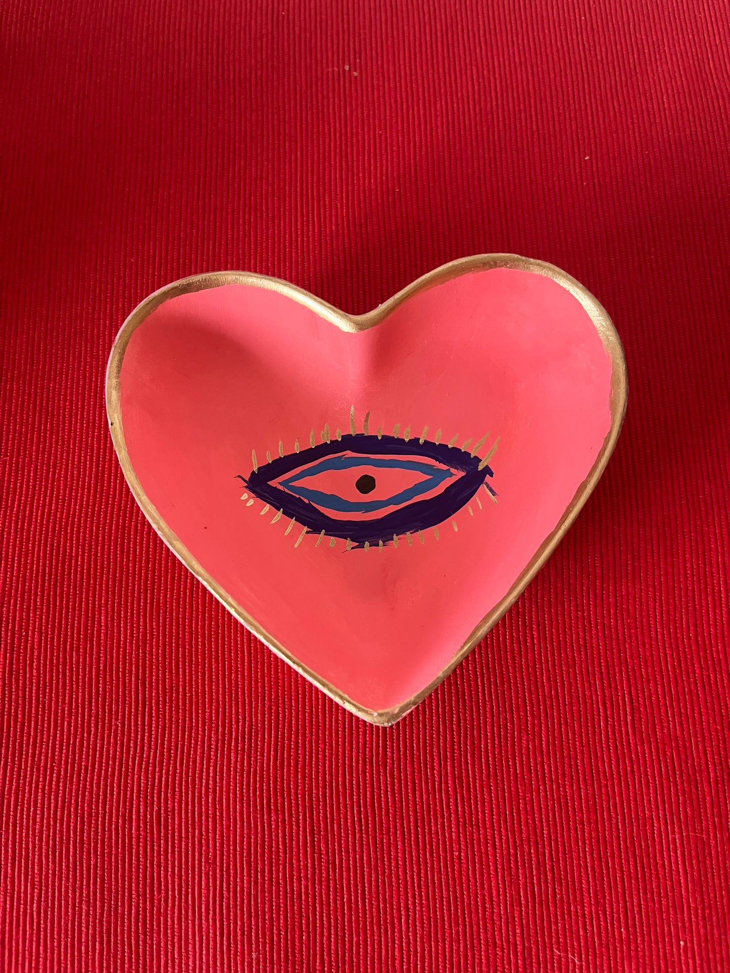 Pink Mystic Eye Heart Shaped Trinket Dish