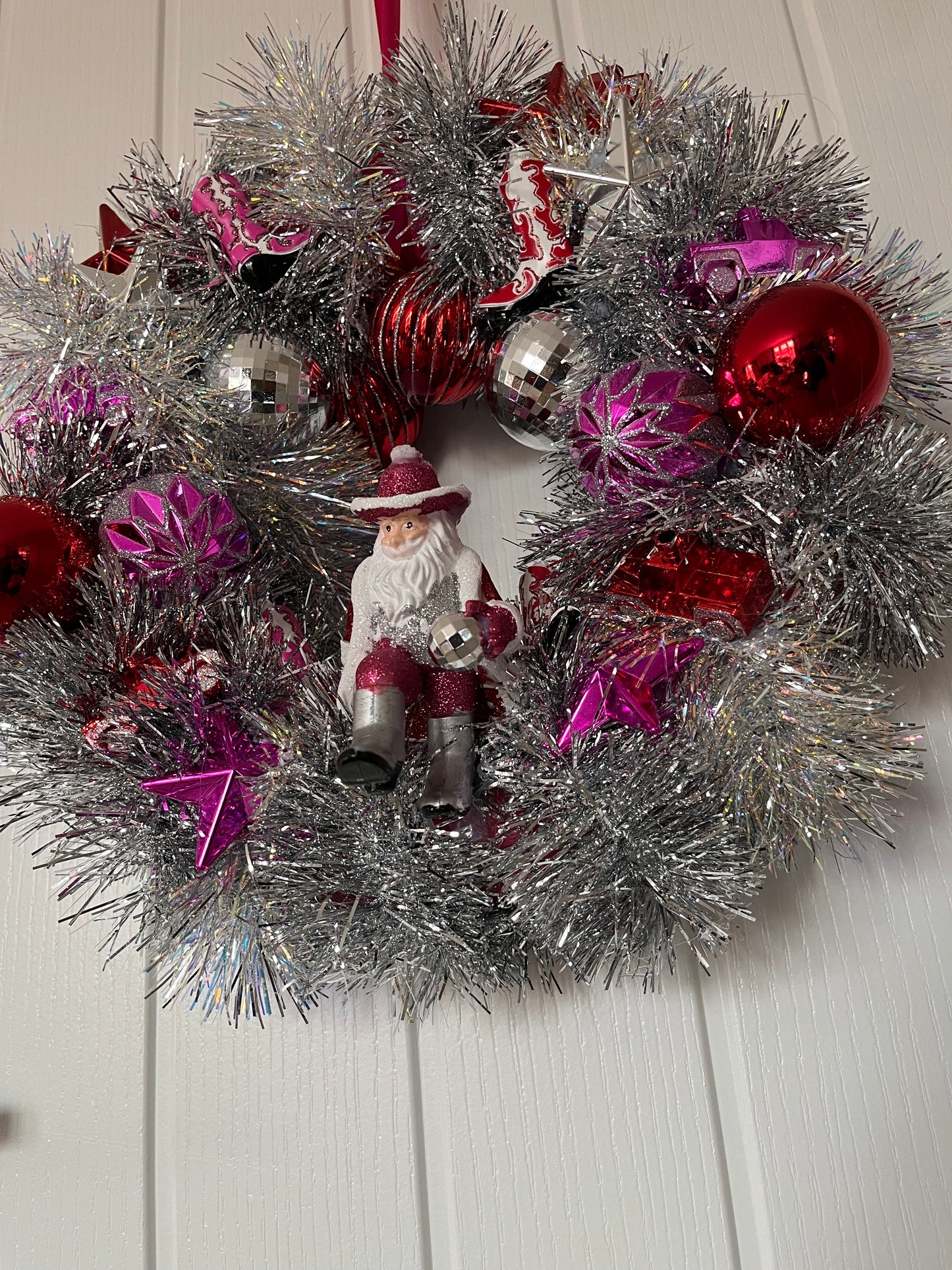 Disco Cowboy Christmas Wreath