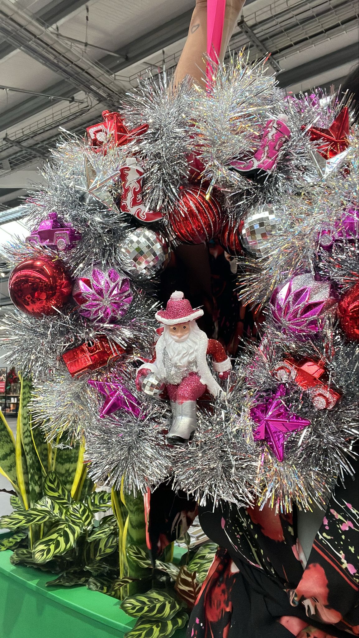 Disco Cowboy Christmas Wreath
