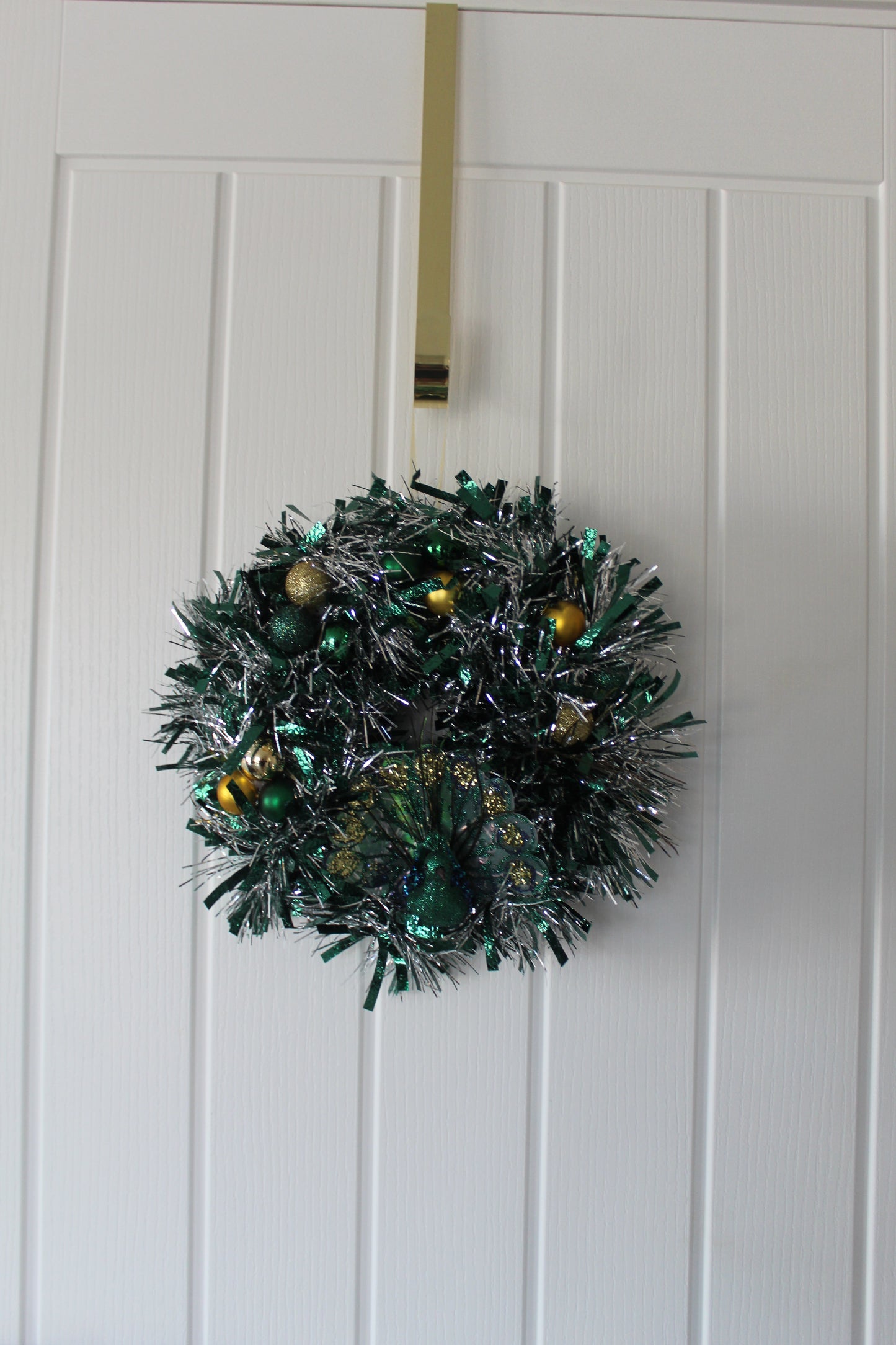 Green Peacock Themed Wreath