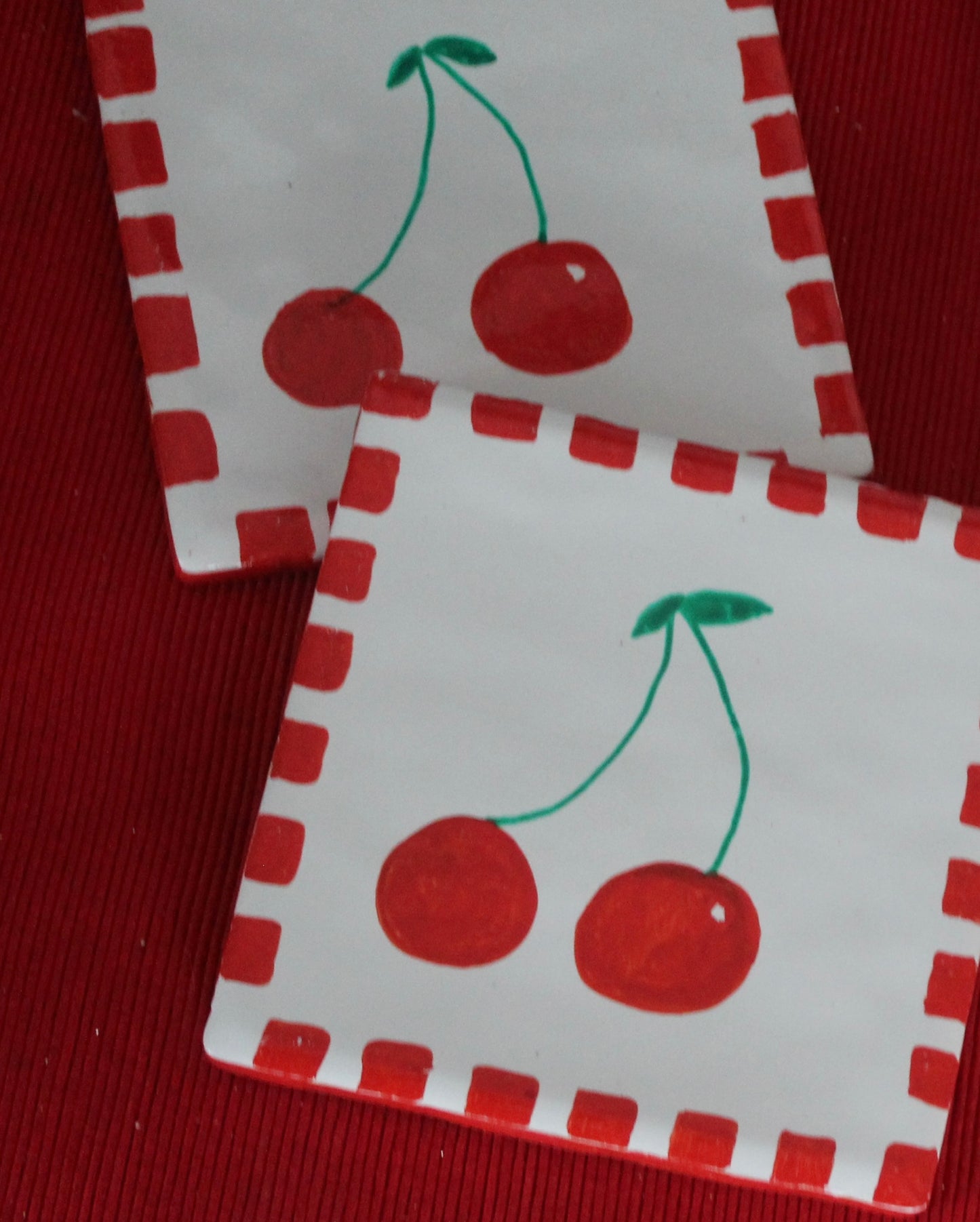 Cherry bundle - trinket dish, candles and coasters