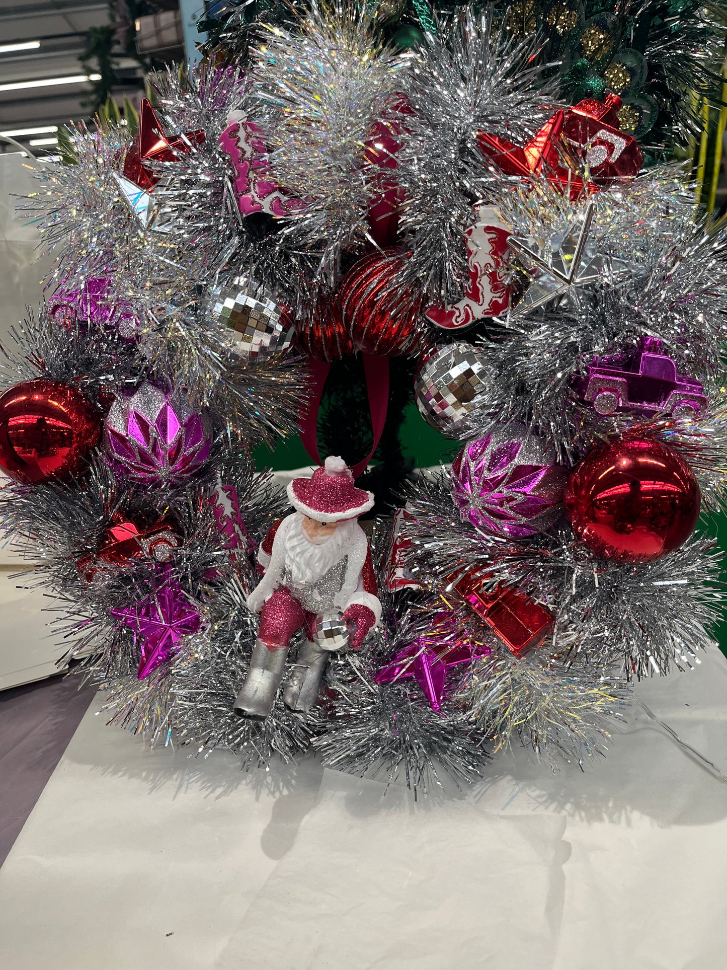 Disco Cowboy Christmas Wreath