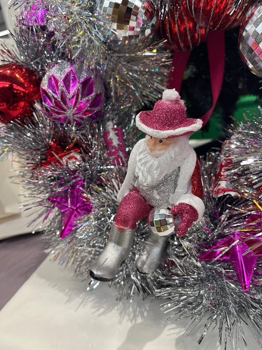 Disco Cowboy Christmas Wreath