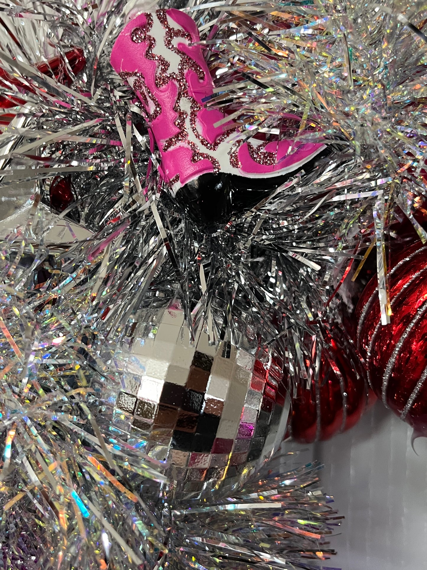 Disco Cowboy Christmas Wreath