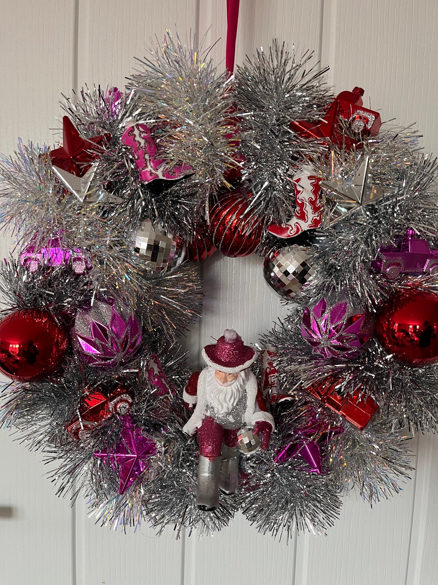 Disco Cowboy Christmas Wreath
