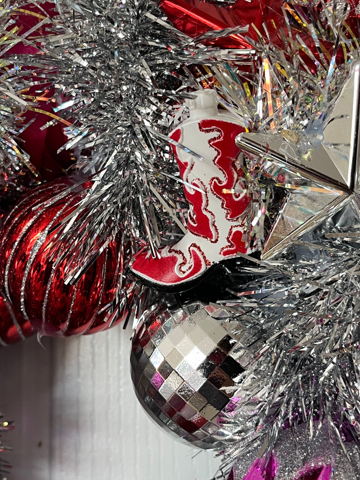 Disco Cowboy Christmas Wreath