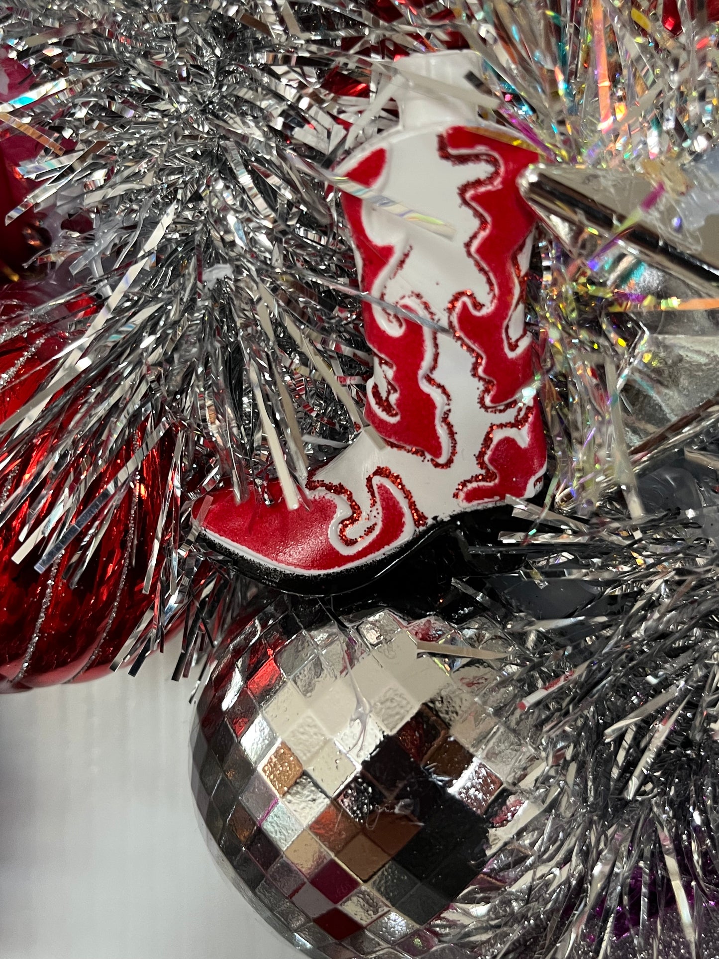 Disco Cowboy Christmas Wreath